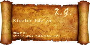 Kiszler Géza névjegykártya