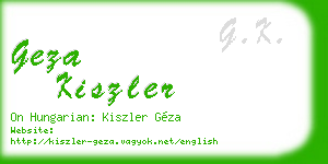geza kiszler business card