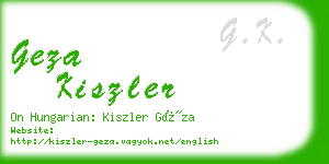 geza kiszler business card